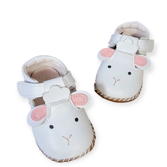 Mai Do Duo white Bunny Rabbit Baby Shoes First Walker Non Slip Size 15 / 7-8 mo. - Picture 1 of 17